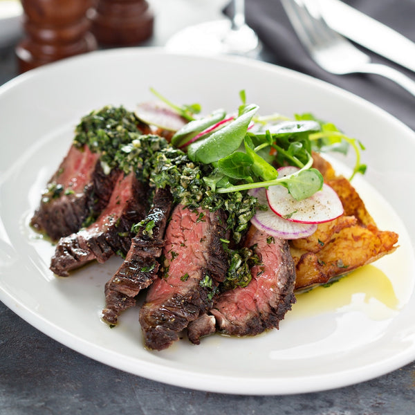 Grilled Wagyu Bavette Steak with Chimichurri Sauce