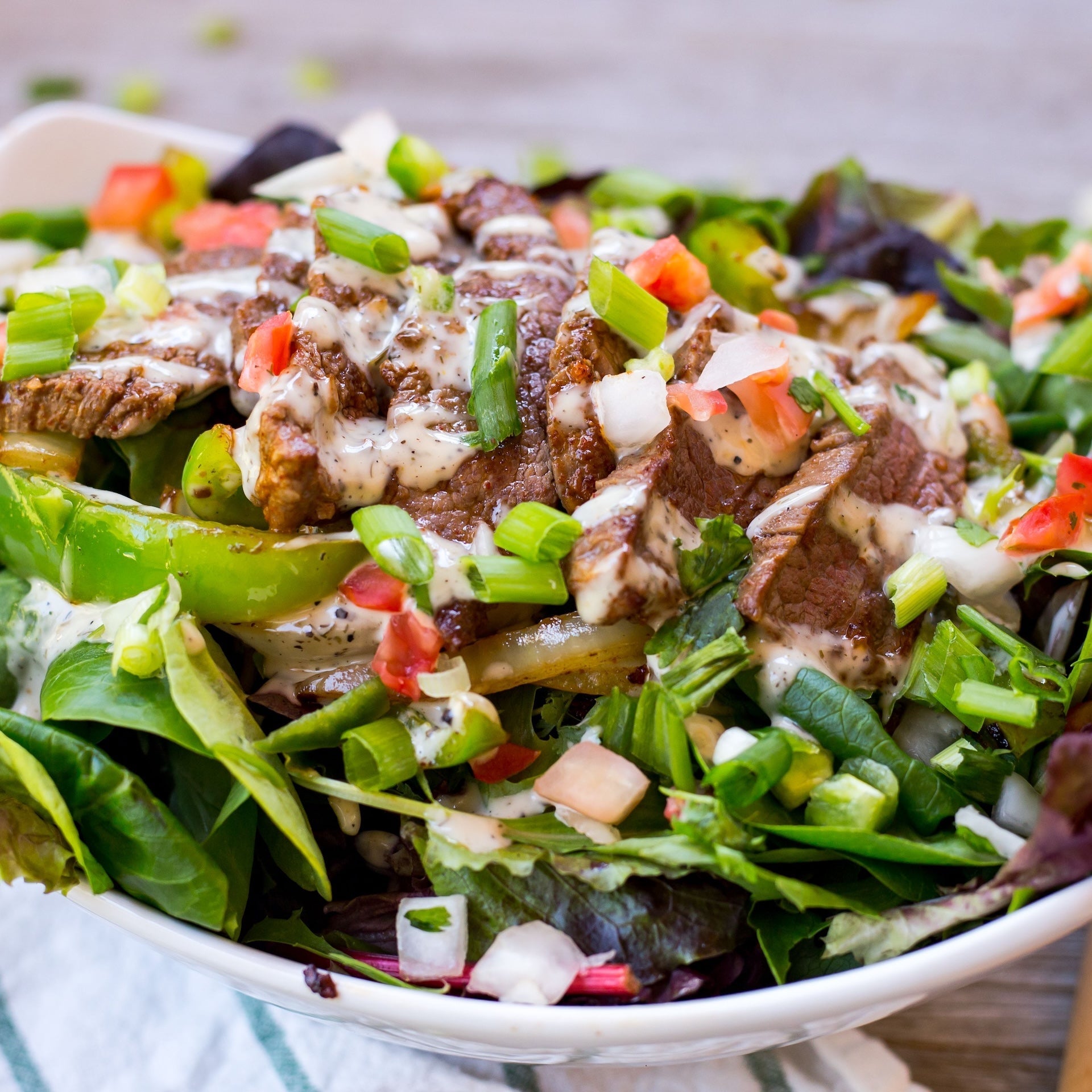 Wagyu Flat Iron Steak Salad with Balsamic Vinaigrette