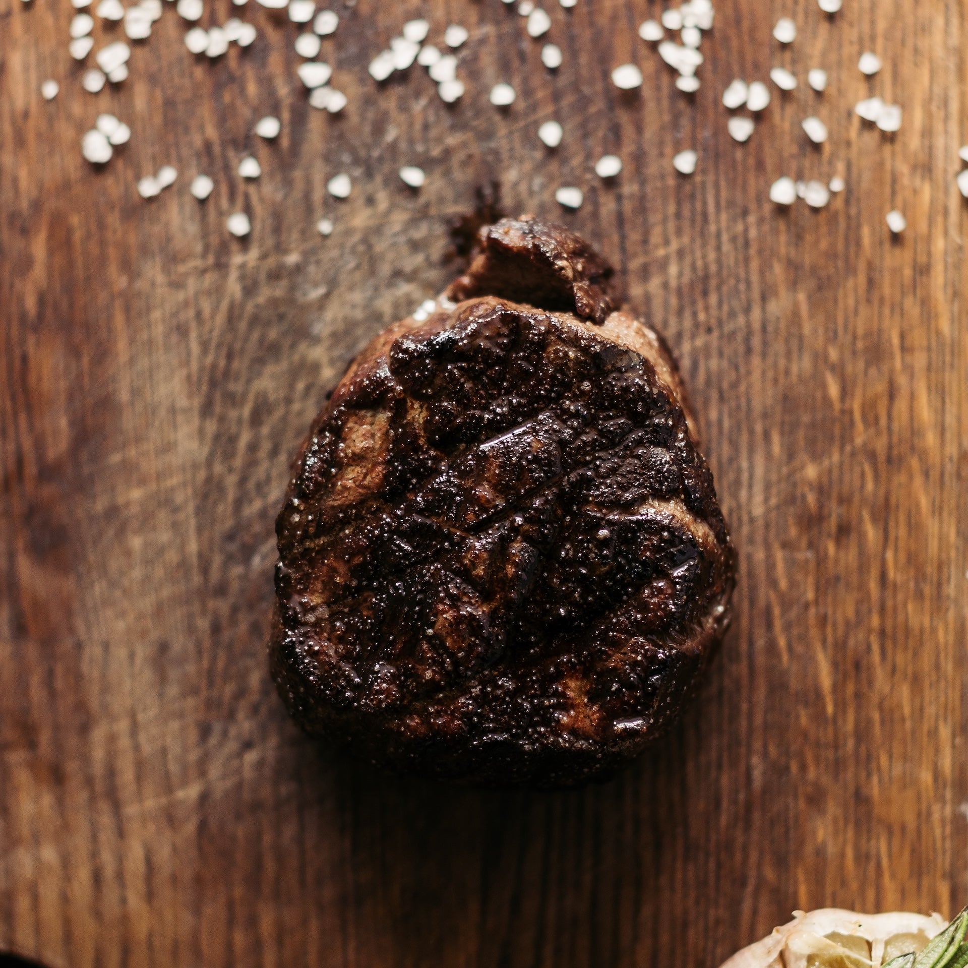 Peppercorn-Crusted Wagyu Filet Mignon with Garlic Green Beans