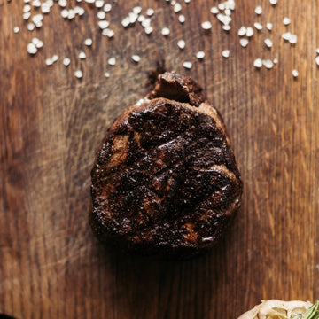 Peppercorn-Crusted Wagyu Filet Mignon with Garlic Green Beans